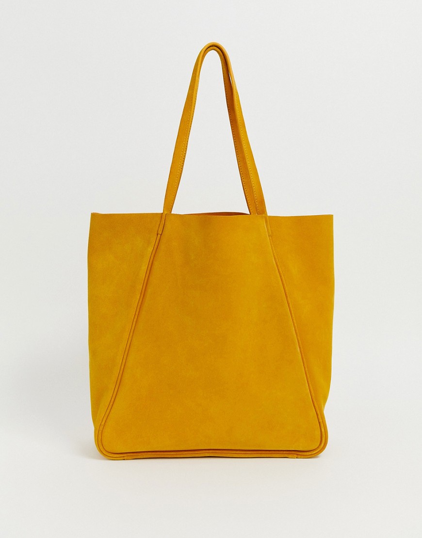 фото Желто-коричневая кожаная сумка-шоппер accessorzie-желтый accessorize
