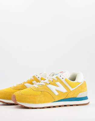 фото Желтые кроссовки new balance 574-желтый