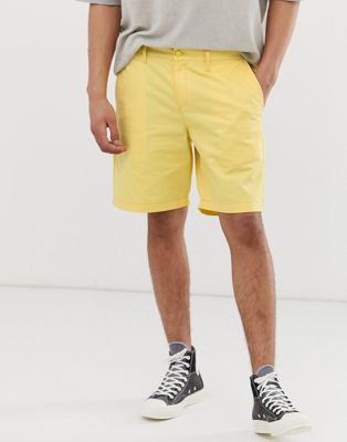 фото Желтые шорты из смесовой ткани с добавлением хлопка m.c.overalls-желтый m.c. overalls