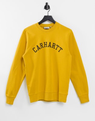 фото Желтый свитшот в университетском стиле carhartt wip