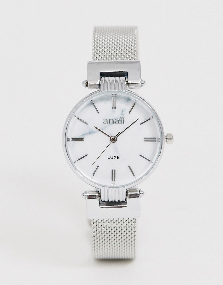 фото Женские часы с серебристым сетчатым браслетом anaii-серебряный