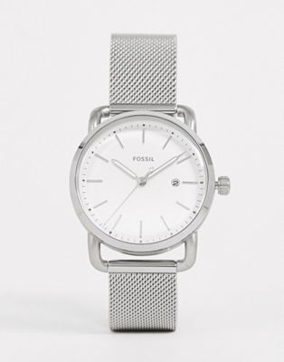 фото Женские часы с сетчатым ремешком fossil es4331-серебряный