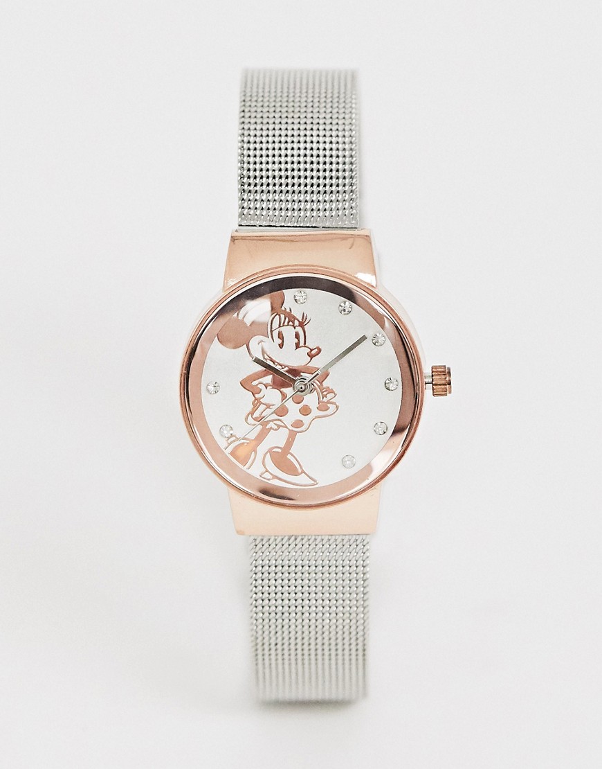 фото Женские наручные часы цвета розового золота с изображением "минни маус" disney-серебряный