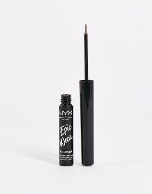 фото Жидкая подводка для глаз с эффектом металлик nyx professional makeup – epic wear metallic (brown metal)-коричневый цвет