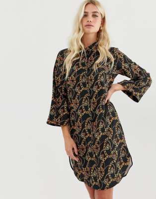 patterned shirt dress