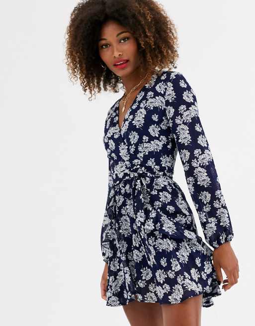 Zibi London floral long sleeve mini dress | ASOS