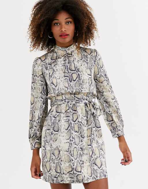 High neck on sale snake print dress