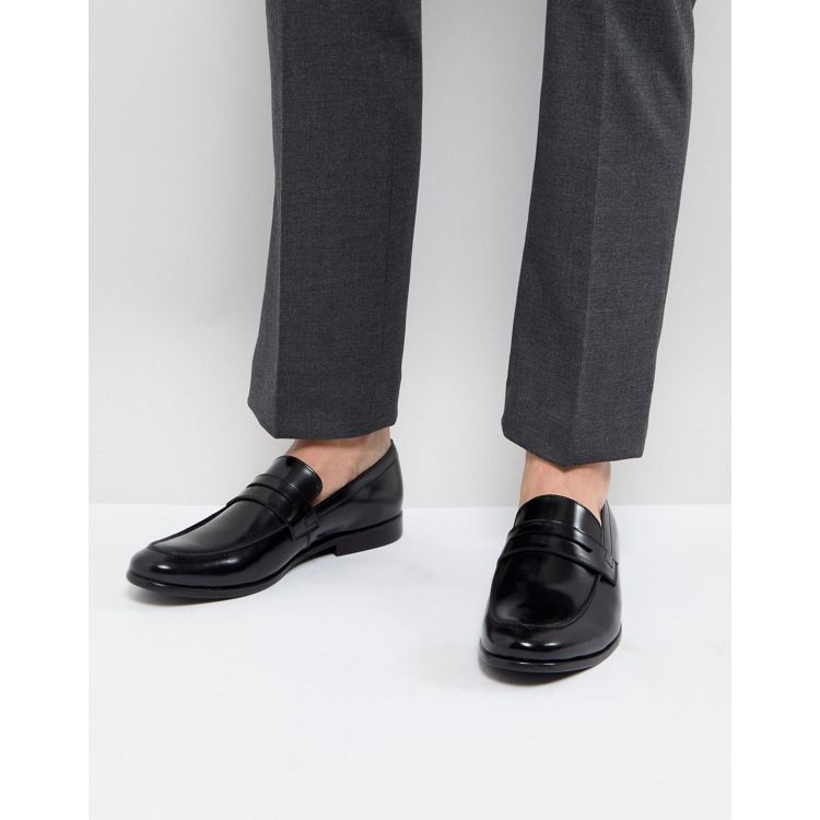 Zign Leather Penny Loafers In Black | ASOS