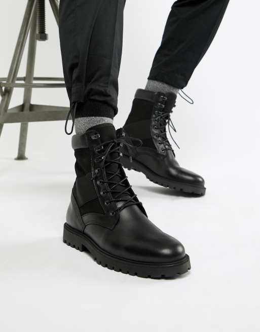 Zign military boots in black