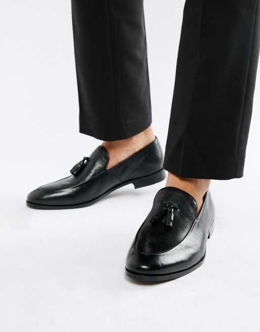 emne Knop Transcend Zign tassel loafers in black leather | ASOS