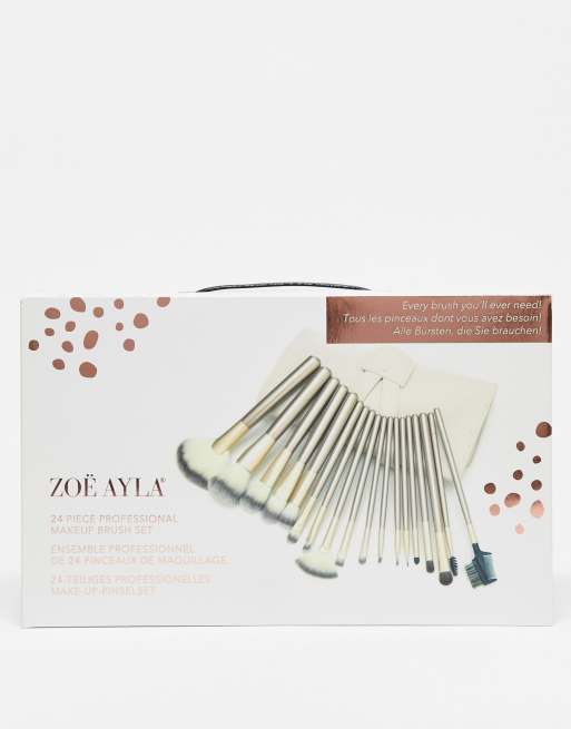 Zoë ayla 24 piece 2025 pro makeup brush set