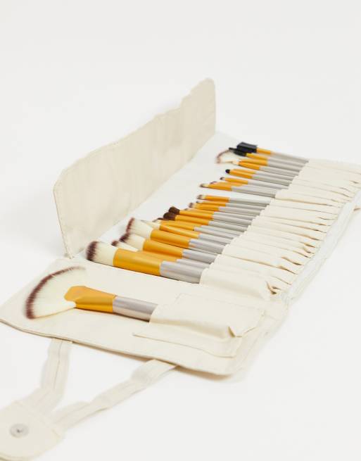 Zoe Ayla – 24-teiliges Make-up-Pinsel-Set mit Leder-Etui – GOLD