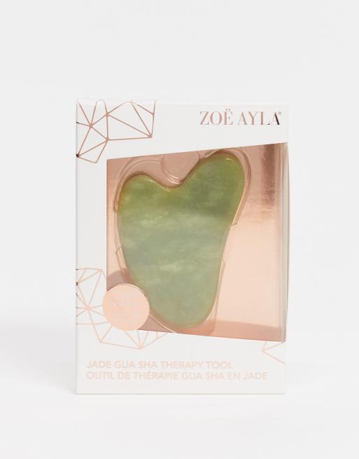 Zoe Ayla – Gua Sha – Massage-Tool für das Gesicht aus grünem Quartz – GRÜN, 3 von 4