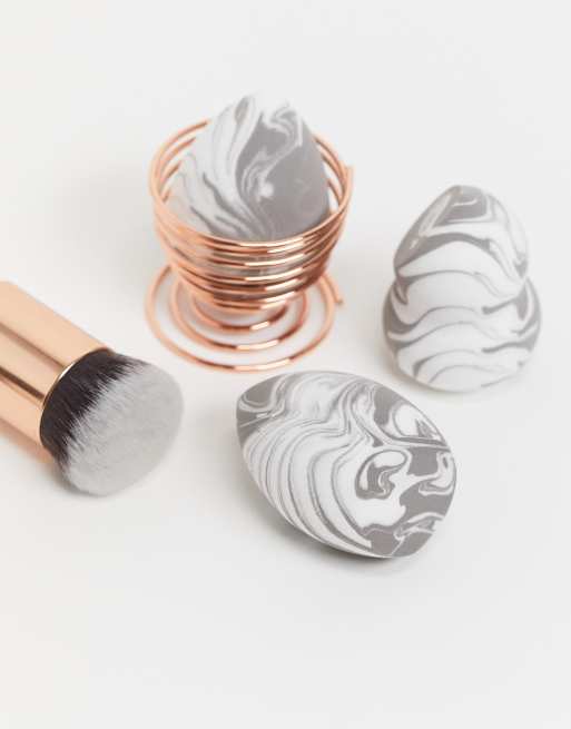 Zoe Ayla - Kit maquillage (pinceau kabuki, éponges et support)