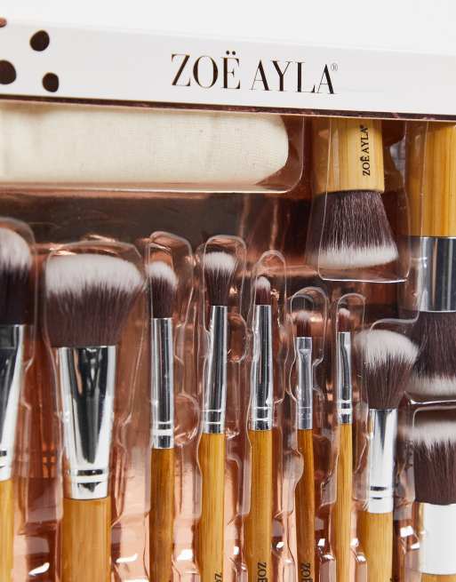 Zoe Ayla Professional 11 Piece Bamboo Make-Up Brush Set with A Fabric Case , 3 of 4