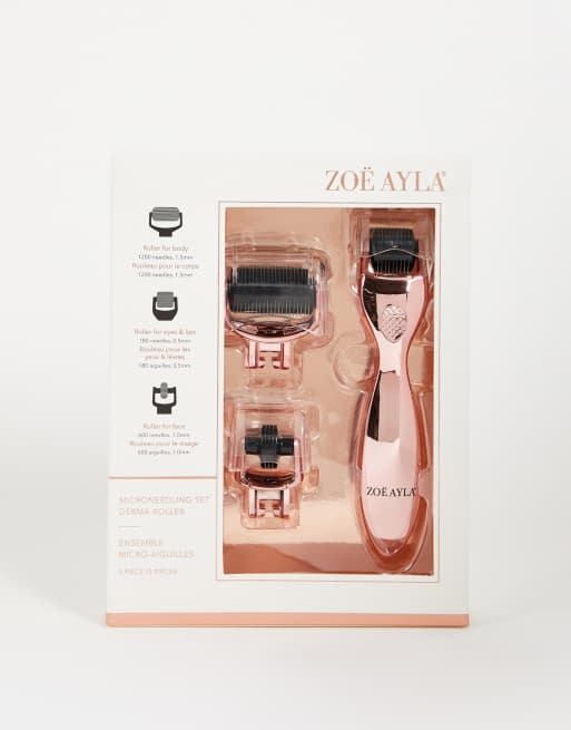 Zoe Ayla Rose Gold 3 Piece Microneedle Set in pink