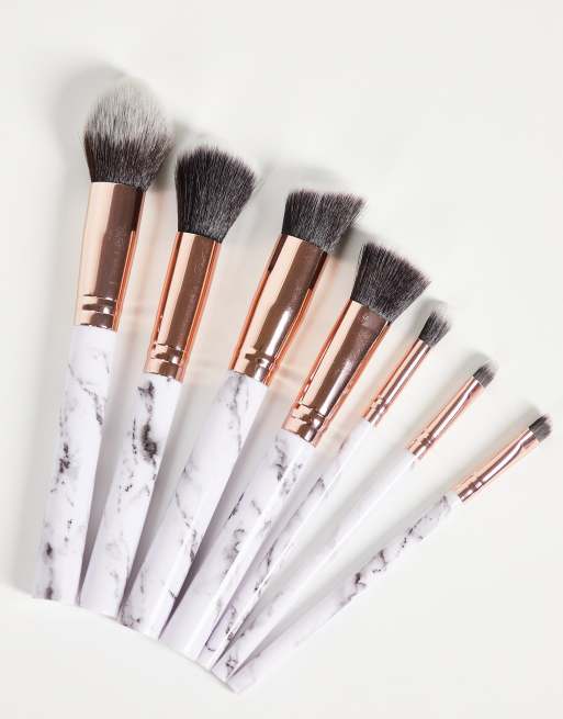 Zoe Ayla - Set van 7 make-upkwasten en tasje van leer met marmereffect - WHITE, 2 van 4