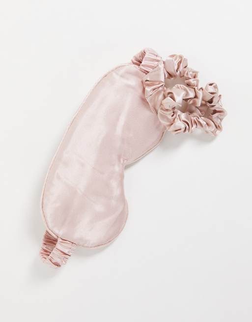 Zoe Ayla Silky Beauty Sleep Collection 1 Eye Mask 1 Pillowcase 3 Scrunchies in Pink IVORY