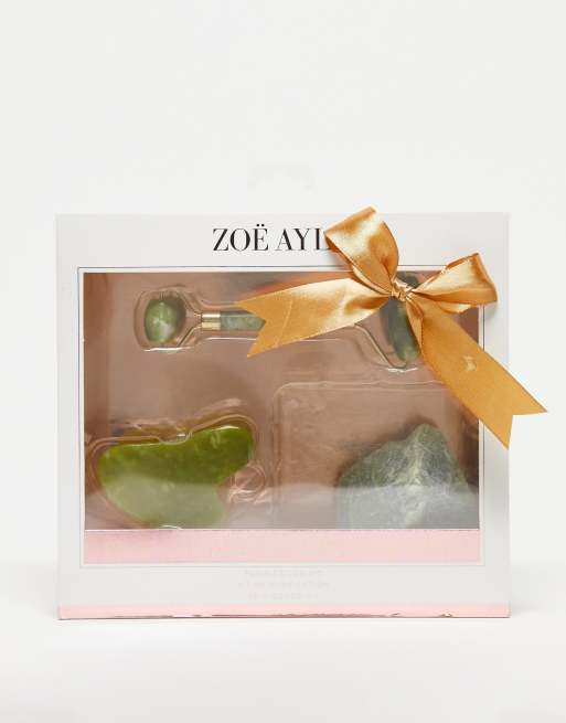 Zoe Ayla – Zestaw podarunkowy z przyrządami do pielęgnacji skóry: gua sha, roller i kamień