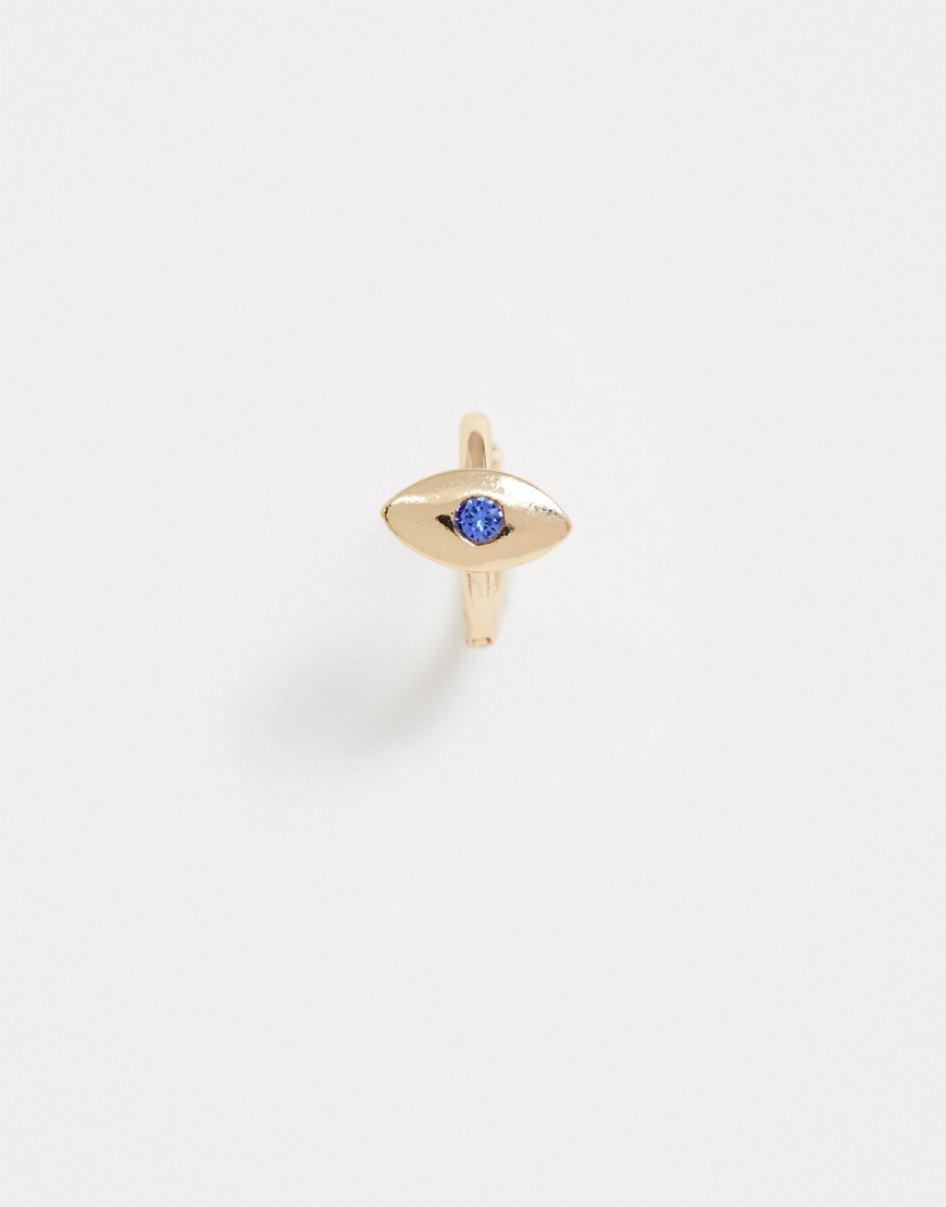 фото Золотистая серьга-кольцо в виде глаза с кристаллом swarovski asos design-золотой