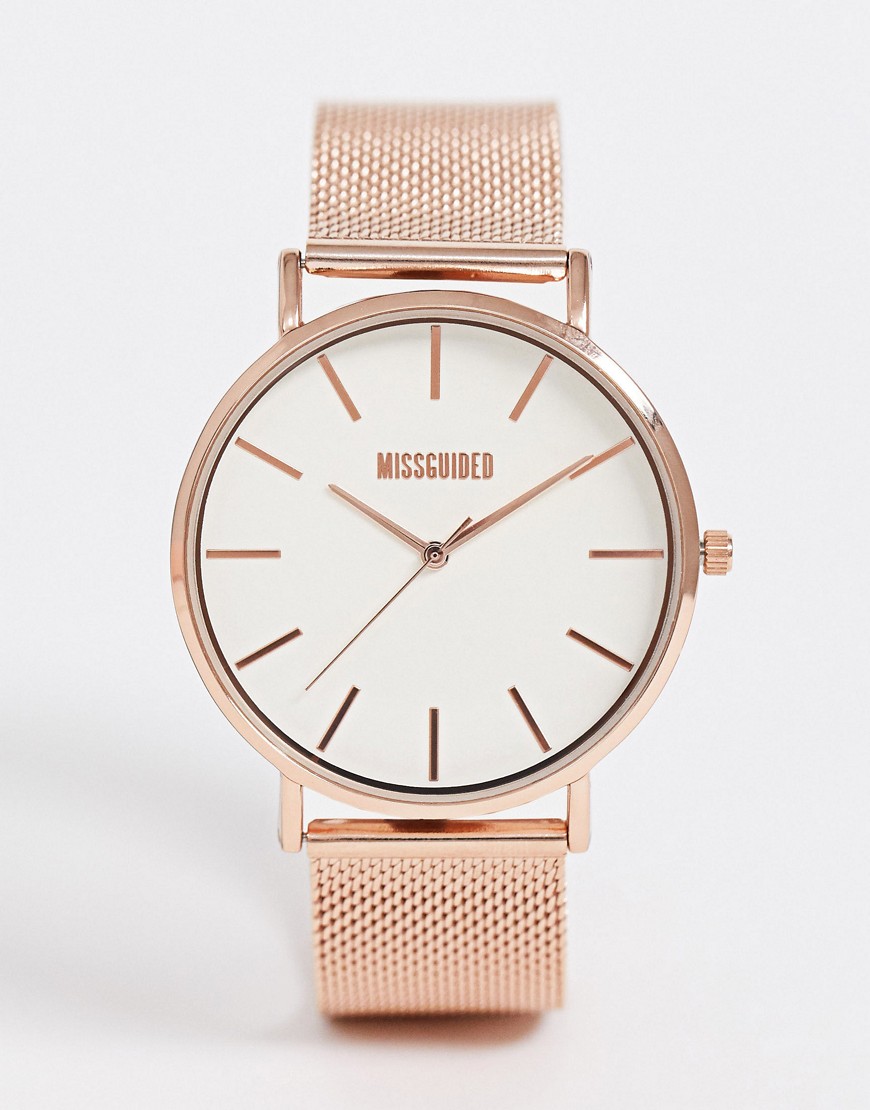 фото Золотисто-розовые часы missguided - mg016rgm-золотой