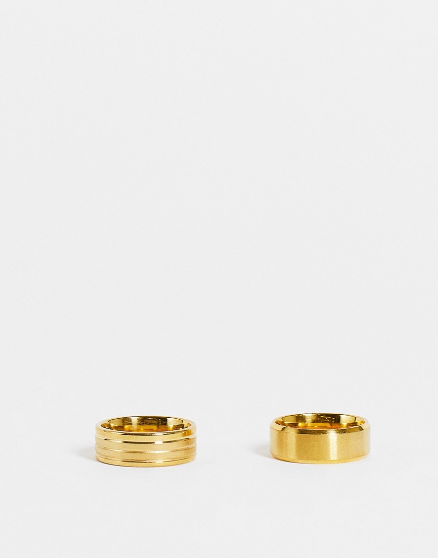 фото Золотистое кольцо с фактурной матовой отделкой topman-золотистый