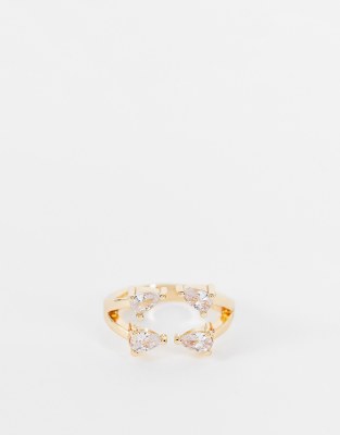  Золотистое кольцо с камнями ASOS DESIGN-Золотистый