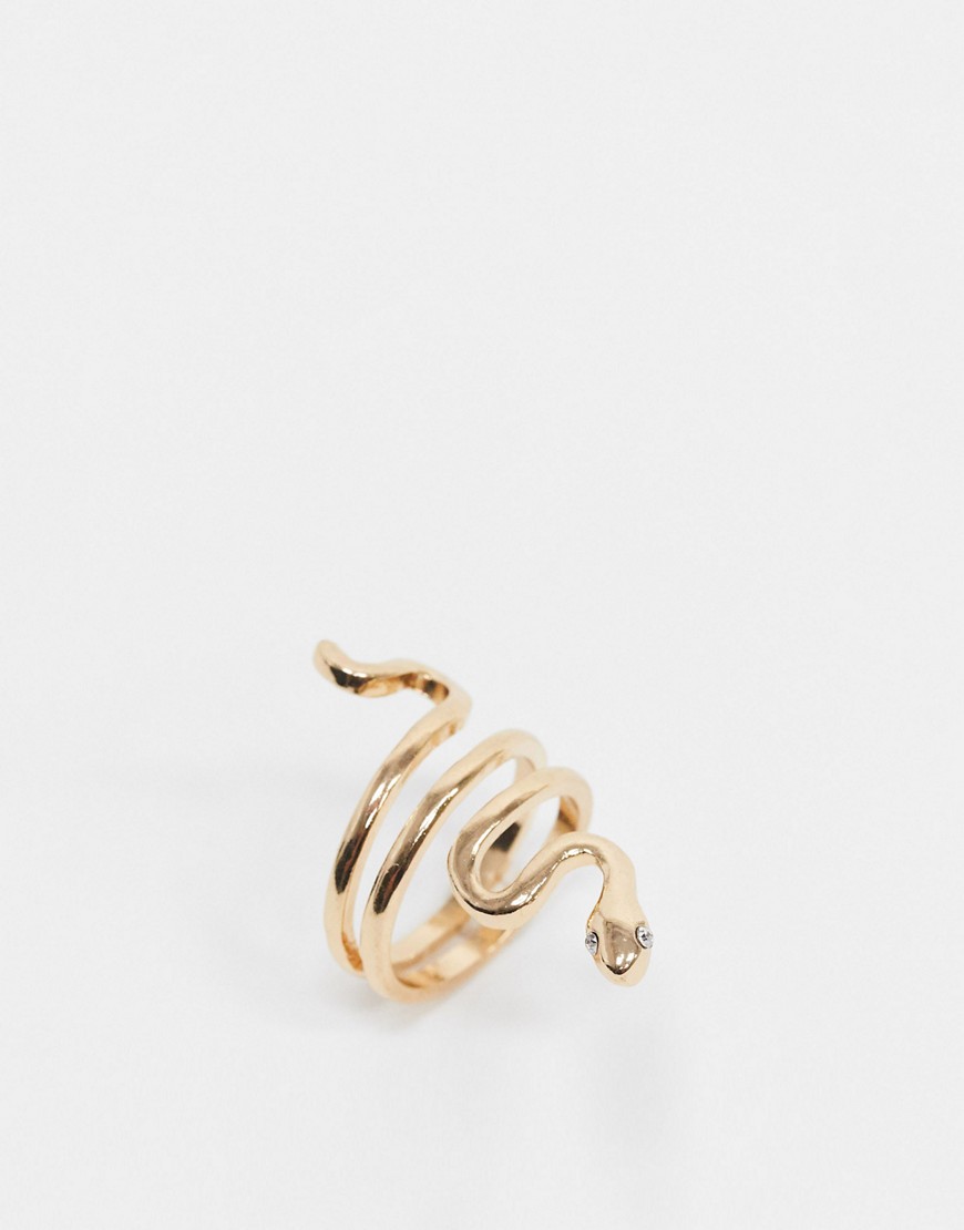 фото Золотистое кольцо в виде змеи aldo lothendra-серебряный