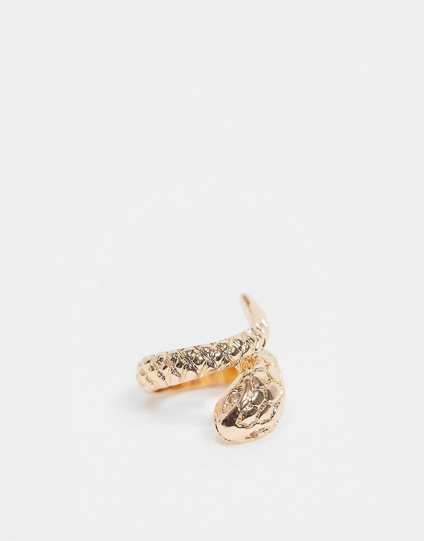 фото Золотистое кольцо в виде змеи asos design-золотистый