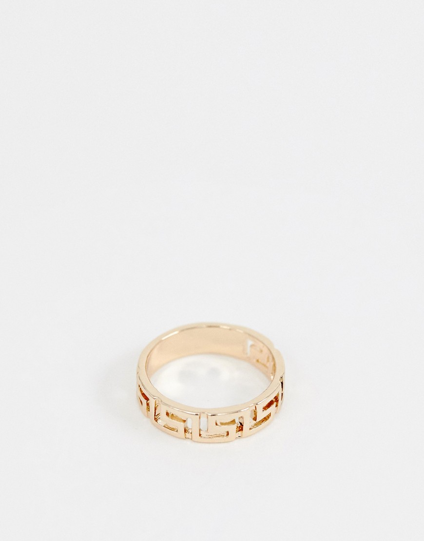 фото Золотистое кольцо в винтажном стиле asos design-золотой