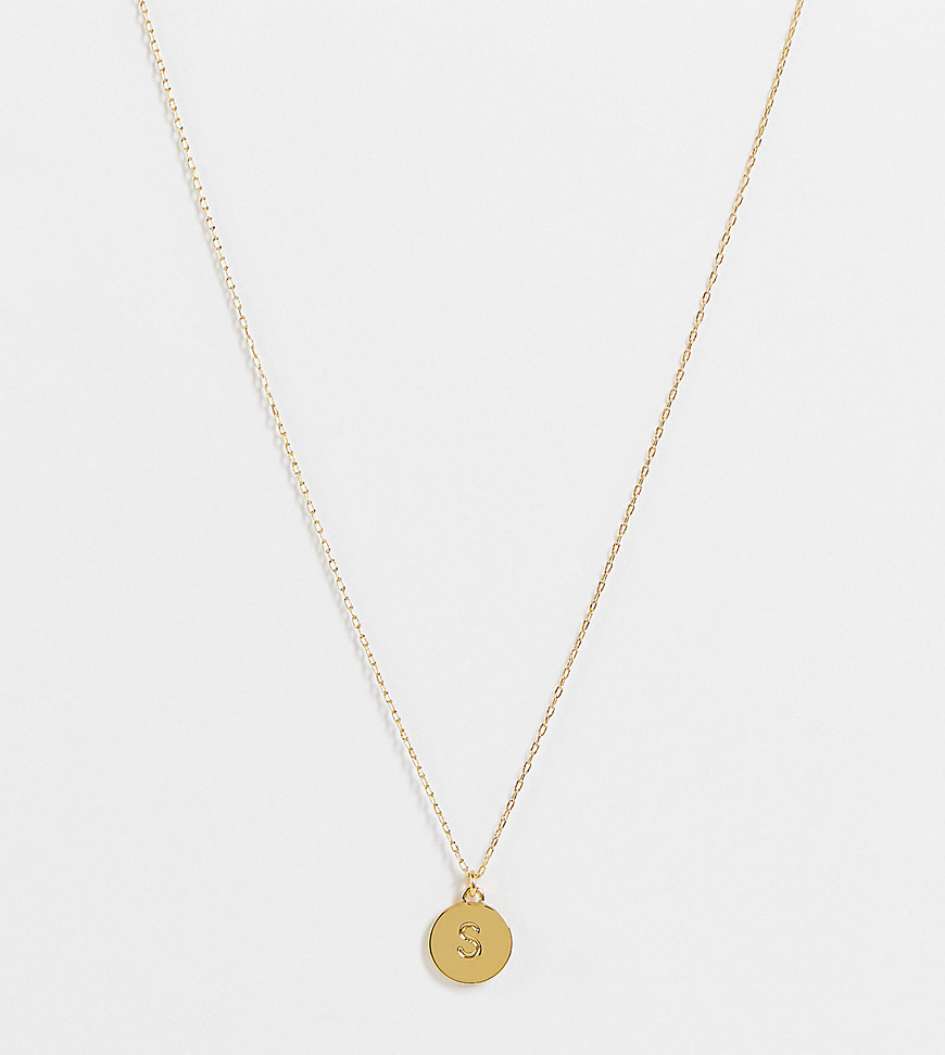 фото Золотистое ожерелье с маленькой подвеской с инициалом "s" kate spade-золотистый