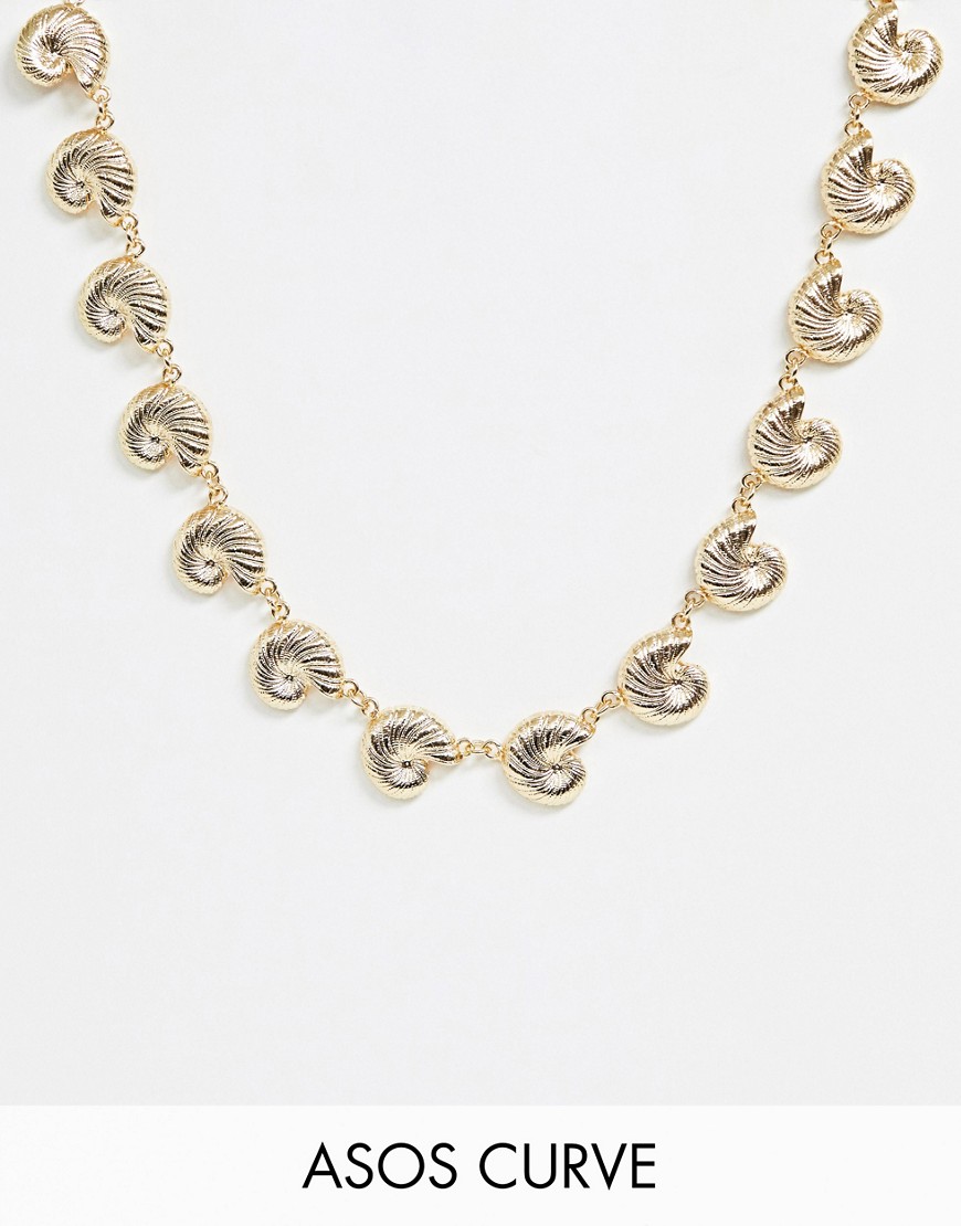 фото Золотистое ожерелье с подвесками asos design curve-золотой asos curve