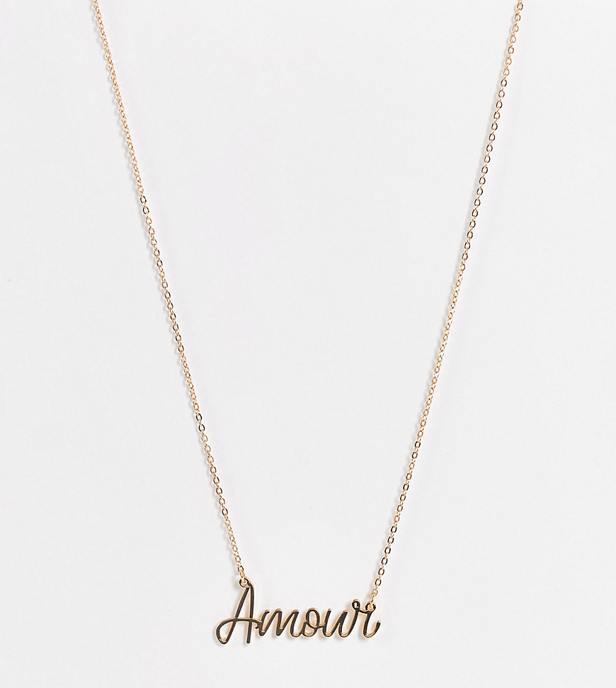фото Золотистое ожерелье с подвеской "amour" glamorous exclusive-золотистый