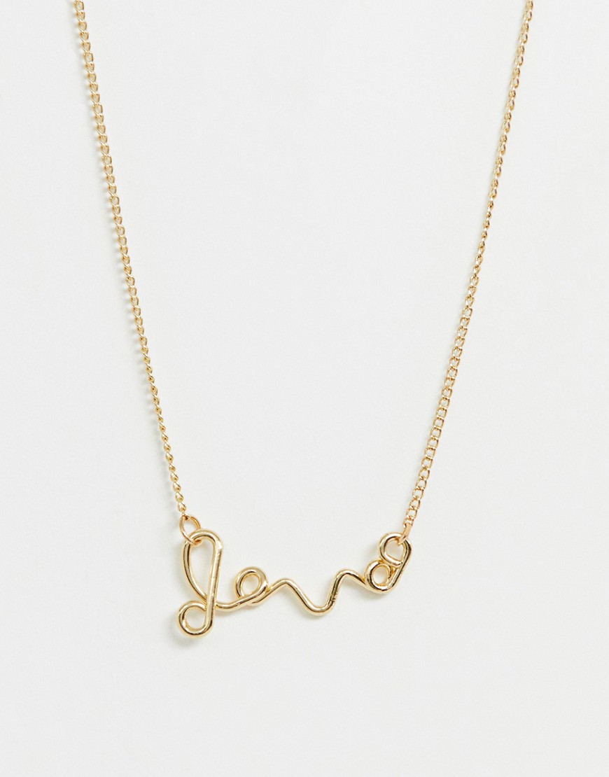 фото Золотистое ожерелье с подвеской glamorous-золотой