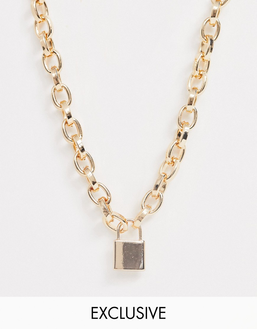 фото Золотистое ожерелье с подвеской-сердцем эксклюзивно от glamorous-золотой