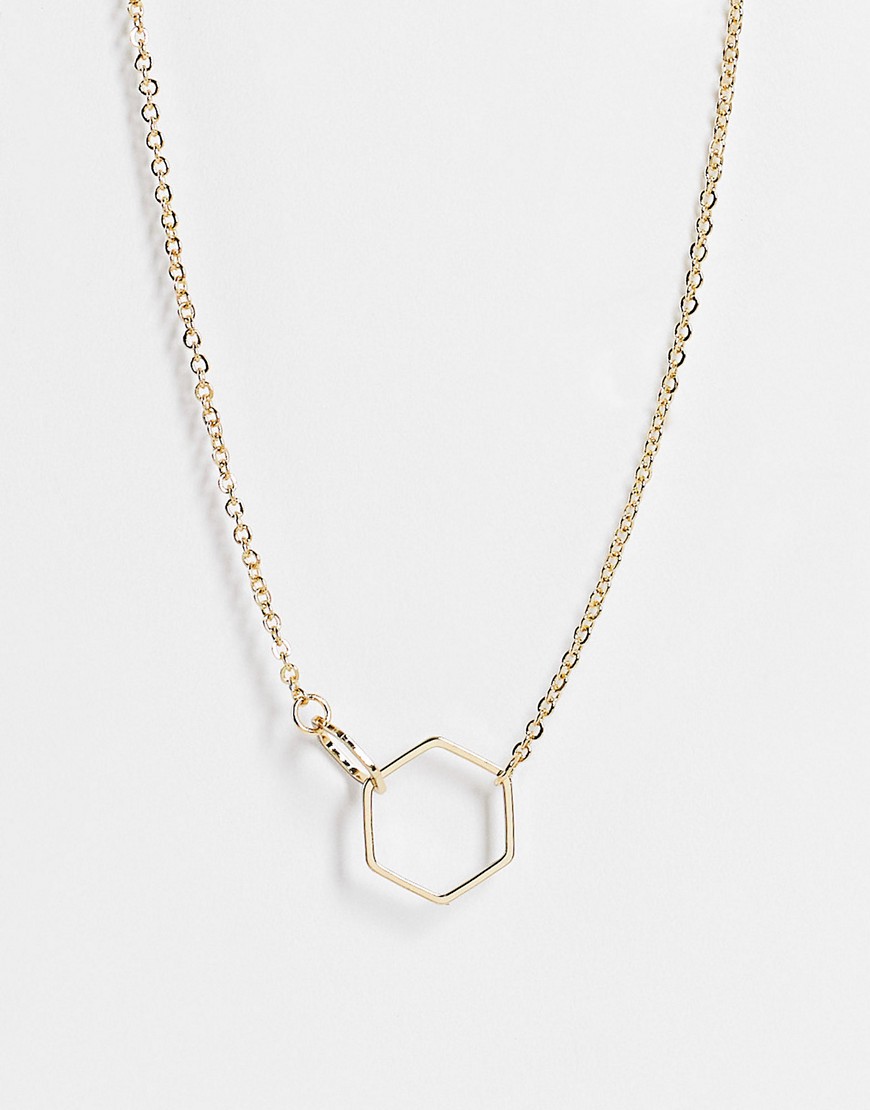  Золотистое ожерелье с подвеской в геометрическом стиле French Connection-Золотистый