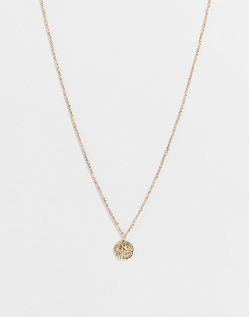   Asos Золотистое ожерелье с подвеской в виде монеты DesignB-Золотистый