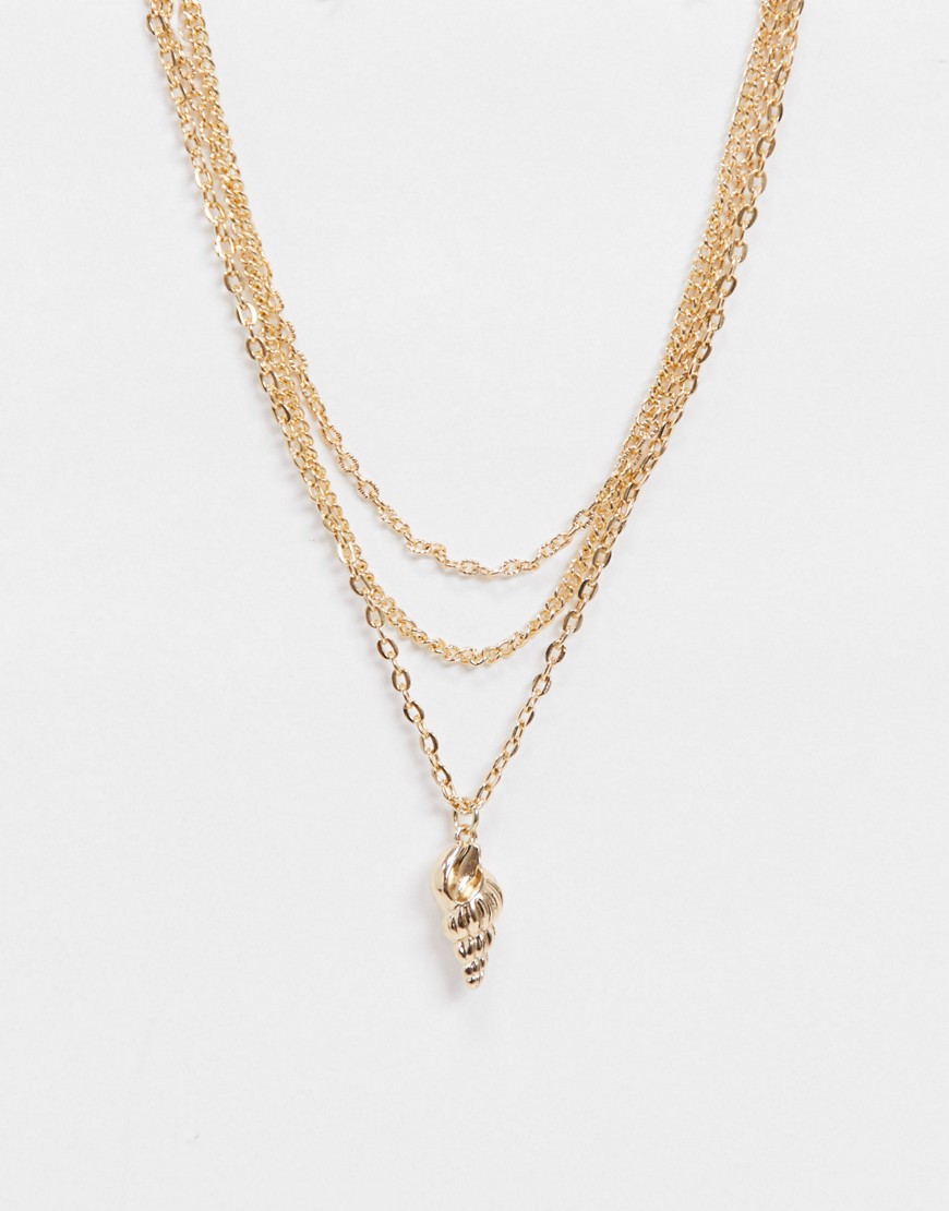 фото Золотистое ожерелье с цепочкой в несколько рядов missguided-золотистый