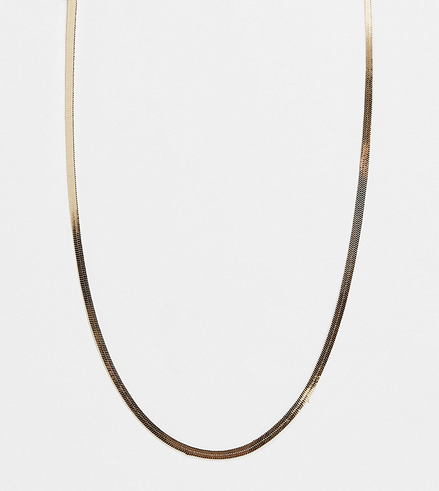 фото Золотистое ожерелье-цепочка «елочкой» размером 4 мм asos design curve-золотистый asos curve