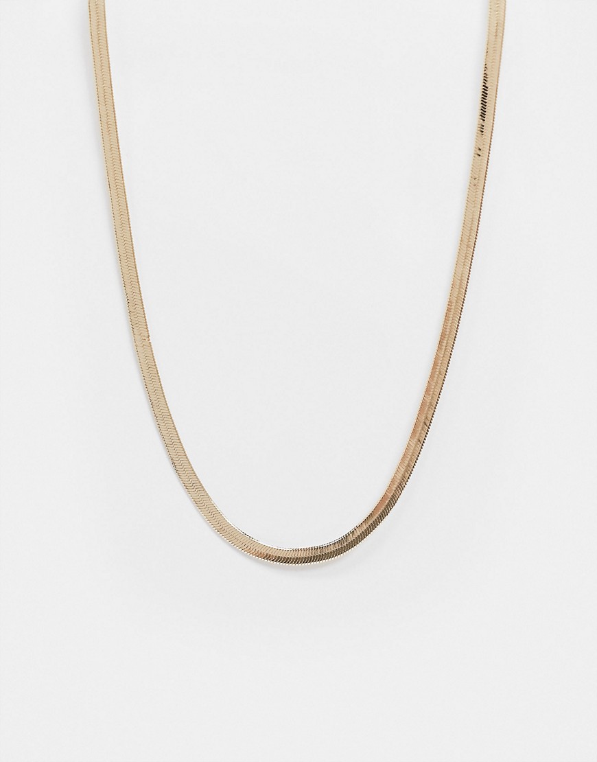  Золотистое ожерелье-цепочка «елочкой» размером 4 мм ASOS DESIGN-Золотой