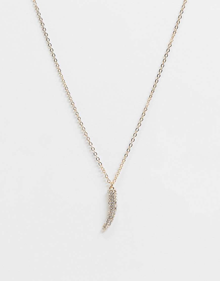 Золотистое ожерелье-цепочка с подвеской в форме клыка Topman-Золотистый