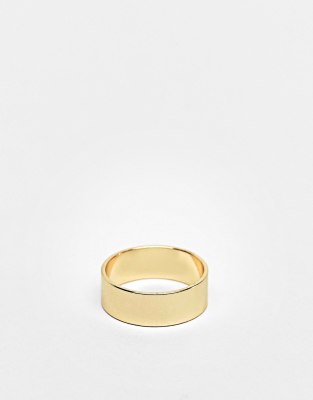  Золотистое широкое кольцо ASOS DESIGN-Золотистый