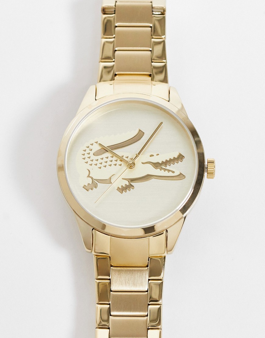 фото Золотистые женские часы-браслет lacoste ladycroc-золотистый