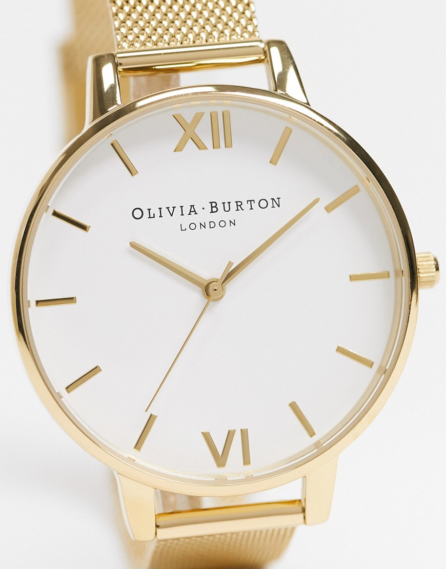 фото Золотистые часы с сетчатым браслетом olivia burton-золотистый