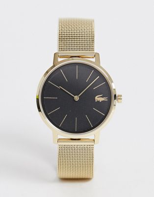 фото Золотистые часы с сетчатым ремешком lacoste-золотой