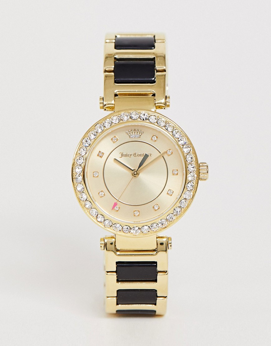 фото Золотистые часы со стразами juicy couture-золотой