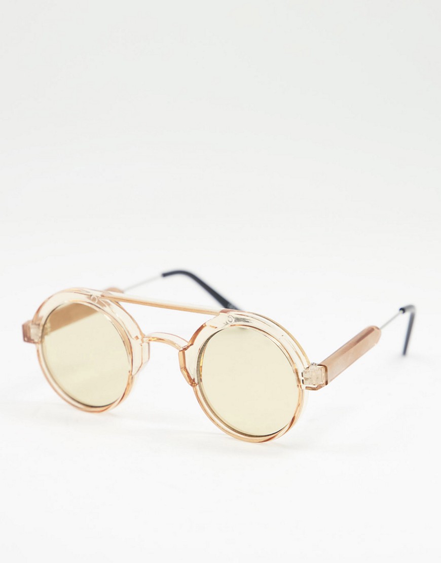 фото Золотистые круглые солнцезащитные очки в стиле унисекс spitfire ambient-коричневый цвет