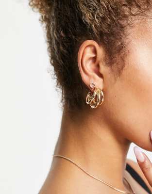  Золотистые серьги-кольца ASOS DESIGN-Золотистый