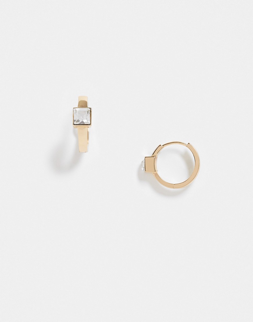 Золотистые серьги-кольца диаметром 15 мм с кристаллами Swarovski ASOS DESIGN-Золотистый