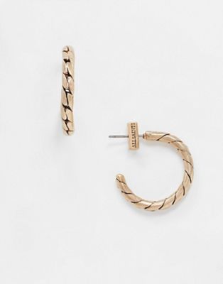 фото Золотистые серьги-кольца с дизайном в виде цепочек allsaints-золотой